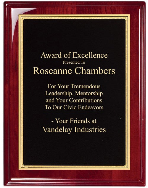 Rosewood Plaque With Florentine Engraving Plate - RP147