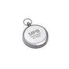 Polished Silver Working Compass with Hanging Chain - Free Engraving