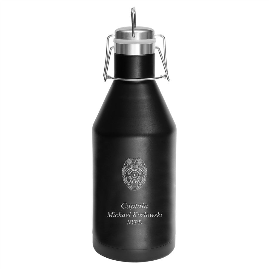 Police Shield Personalized 64 Ounce Growler