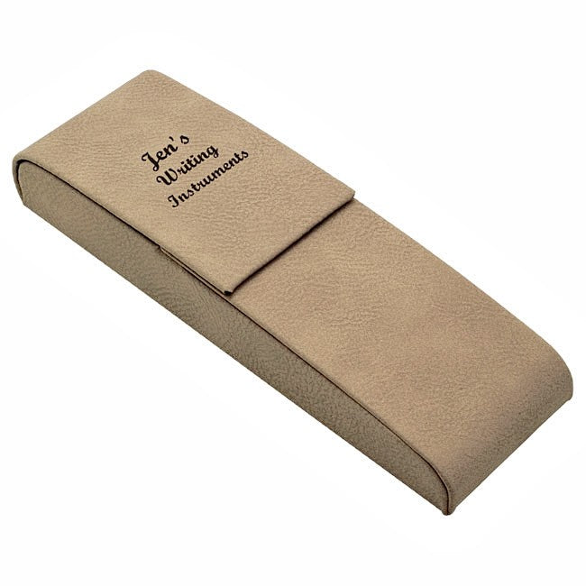 Personalized Leatherette Double Pen Case