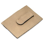 Personalized Tan Leatherette Money Clip & Credit Card Holder