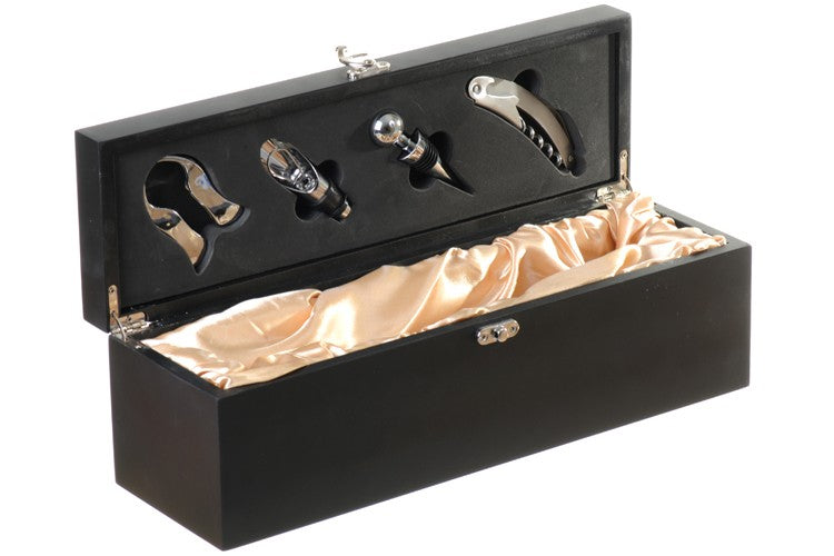 Personalized Black Wine Box - Executive Gift Shoppe