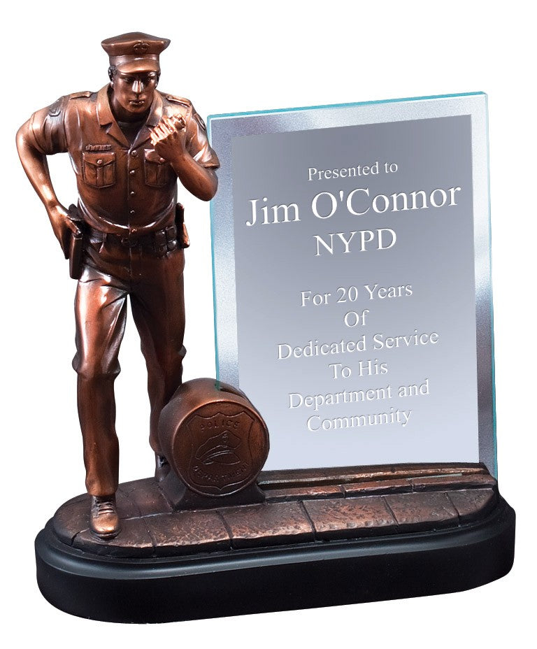Police Officer with Walkie Talkie Personalized Award