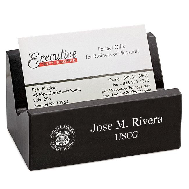 Coast Guard Theme Personalized Desktop Business Card Holder