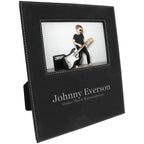 Black & Silver 4" x 6" Picture Frame with Large Personalization Area