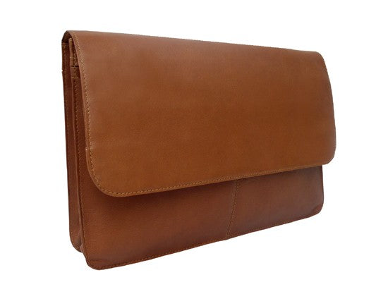 Three Section Flap Over Leather Portfolio