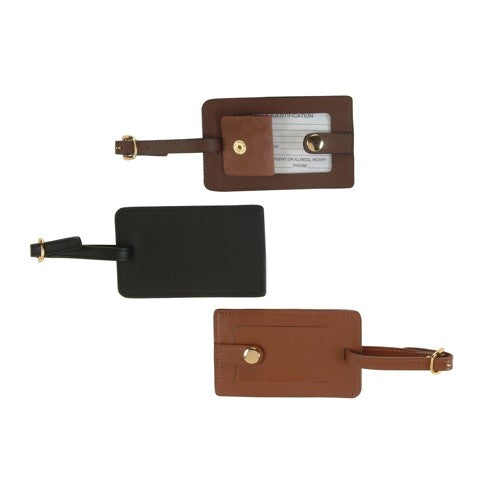 Snap Closure Genuine Leather Luggage Tag