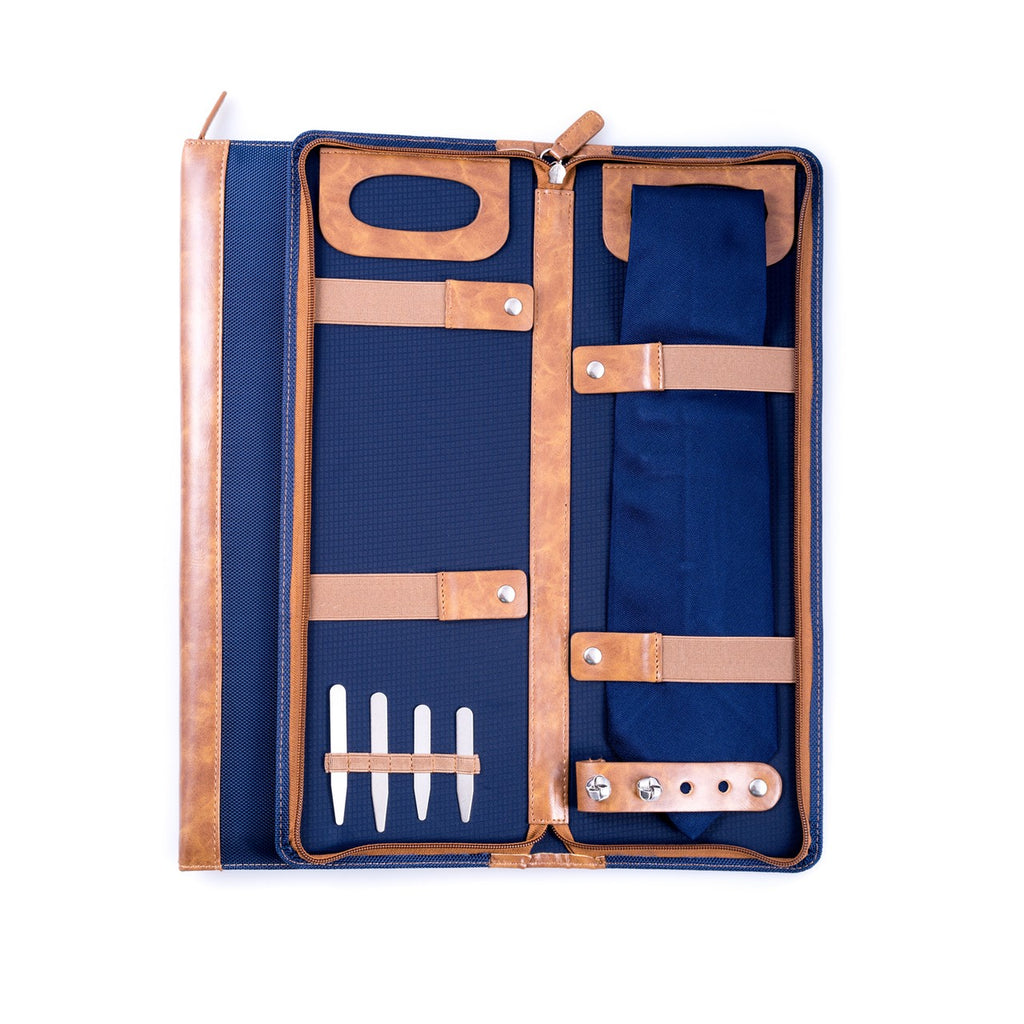 Ballistic Blue Nylon Travel Tie Case