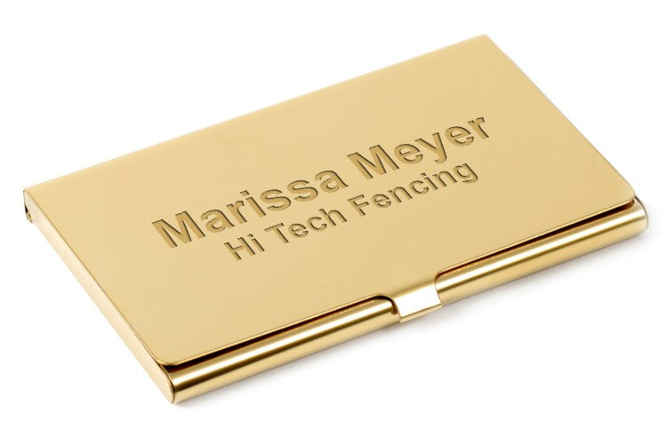 Engraved Polished Brass Business Card Case - Executive Gift Shoppe