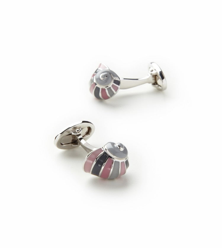 Sterling Silver & Enamel Snail Cufflinks by Jan Leslie