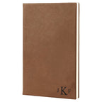 Dark Brown Journal with Black Satin Bookmark with Roman Monogram