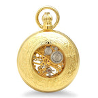 Gold Charles Hubert Mechanical Pocket Watch & Chain #3527 - Executive Gift Shoppe
