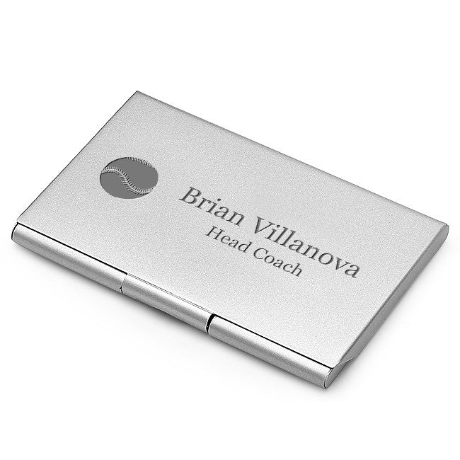 Baseball Themed Personalized Business Card Holder