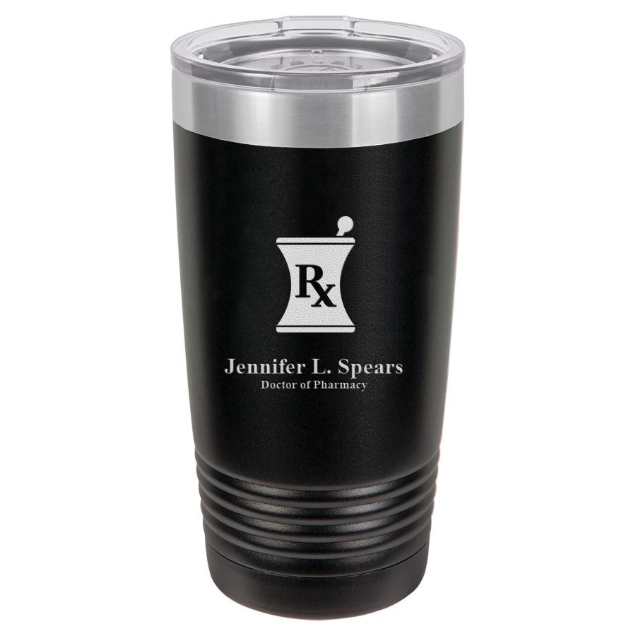 Pharmacist Emblem 20 Ounce Black Polar Camel Travel Mug