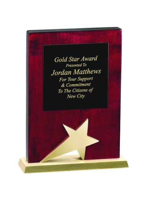 Gold Star Recognition Plaque