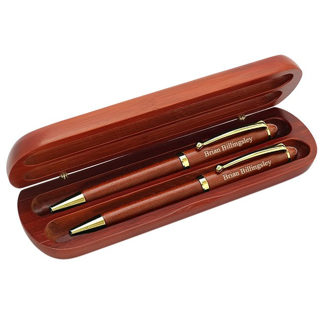 Masonic Cherrywood Double Pen and Box Set