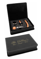 Personalized Black & Gold 3 Piece Wine Tool Set