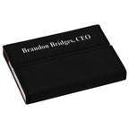 Personalized Black & Silver Business Card Case