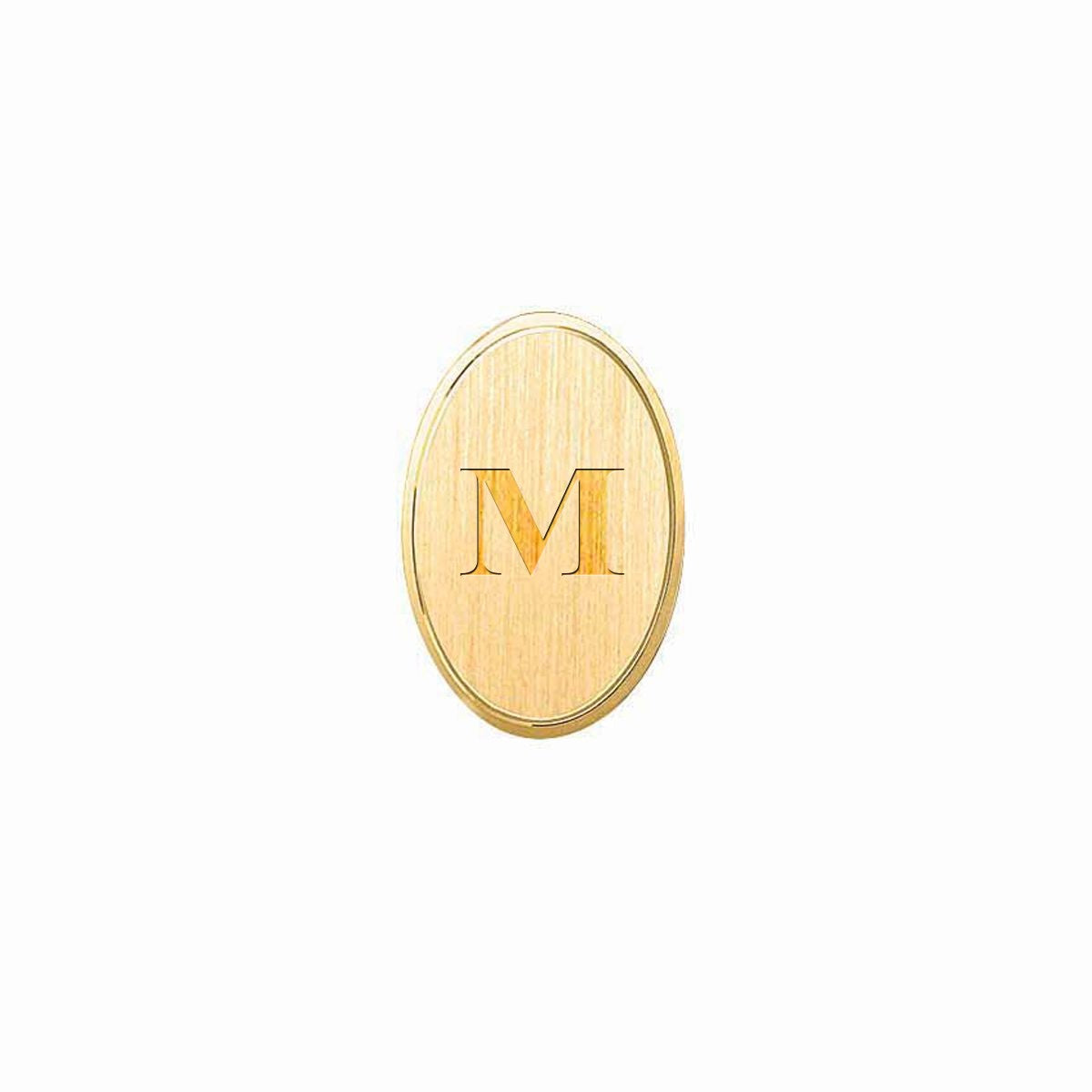 14K Gold Engraved Oval Tie Tack