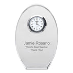 Distinuished Collection Personalized Oval Crystal Desk Clock