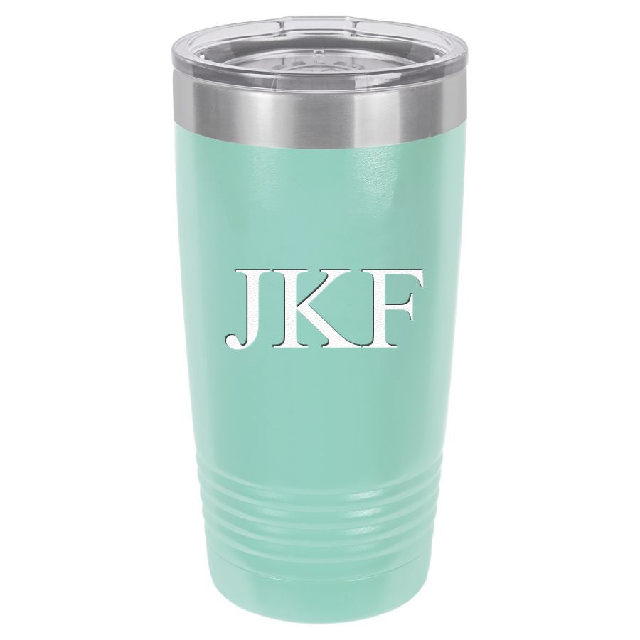 20 Ounce Teal Polar Camel Travel Mug with Personalized Initials