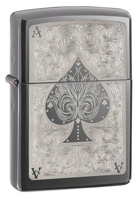 Ace of Spades Black Ice Zippo Lighter - ID# 28323