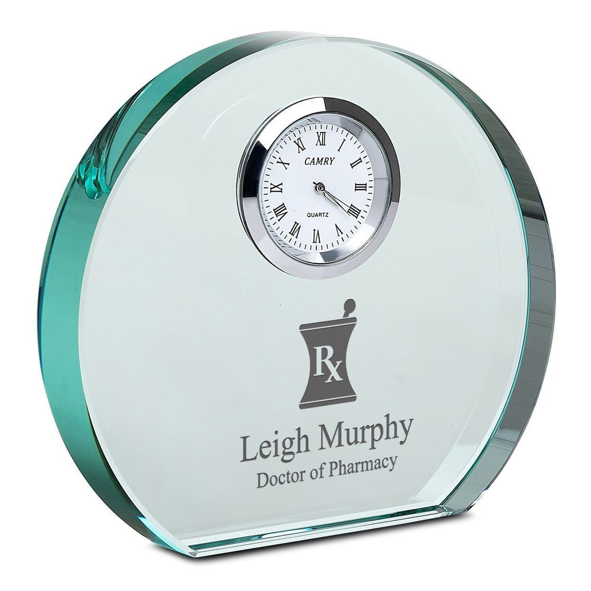 Pharmacist Personalized Round Crystal Desk Clock