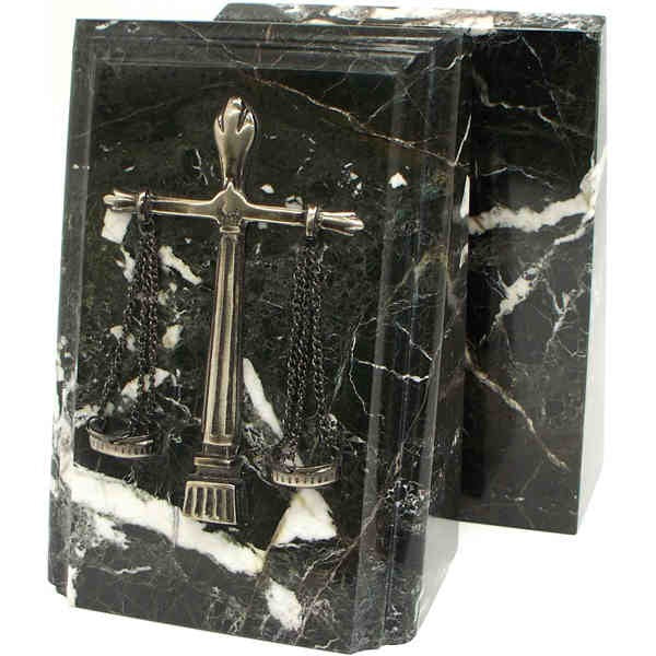 Scales of Justice Marble Bookends