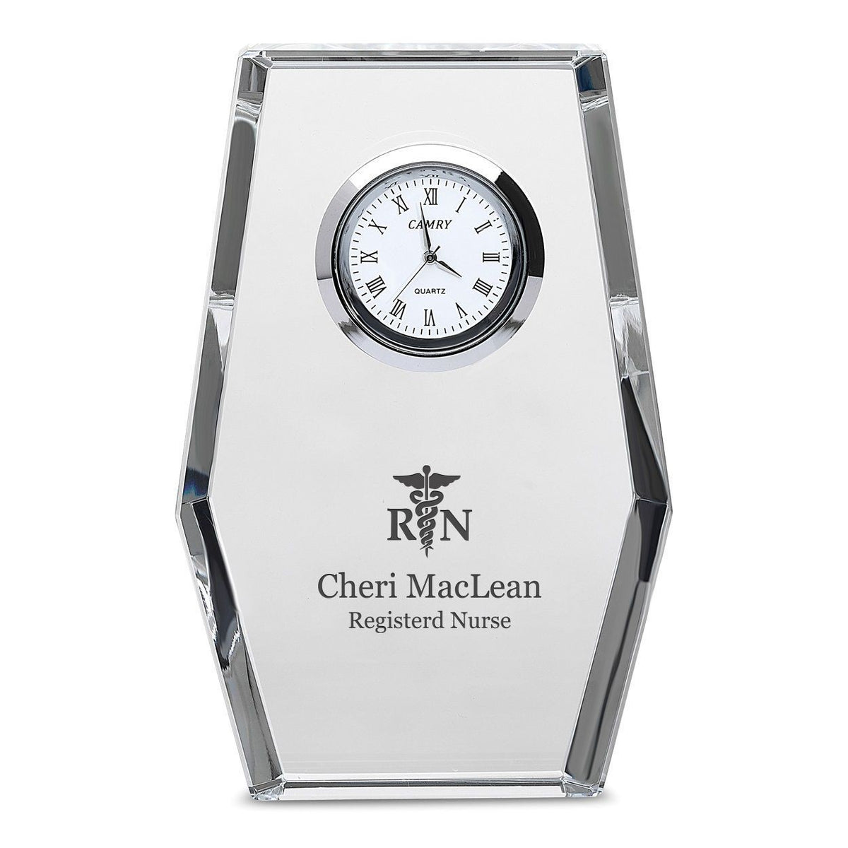 Nurse Personalized Crystal Desk Clock