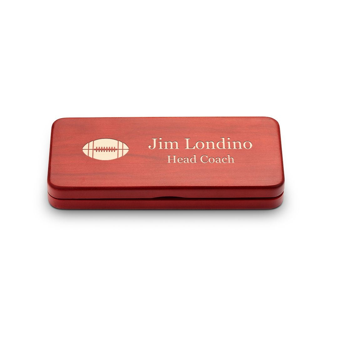 Elegance Collection Cherry Finish Personalized Pen & Pencil Set for Football