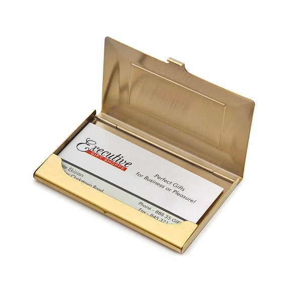 Brass Frame Style Engraved Business Card Holder - Executive Gift Shoppe
