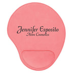 Personalized Pink & Black Leatherette Mousepad