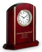 Elite Collection Personalized Rosewood Desk Clock With Gold Accents
