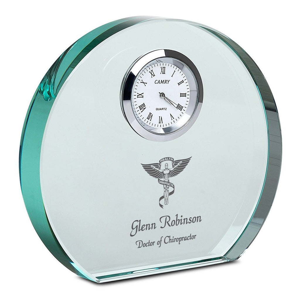 Chiropractor Personalized Round Crystal Desk Clock