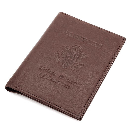 Leather Passport Holder with USA Seal - Executive Gift Shoppe