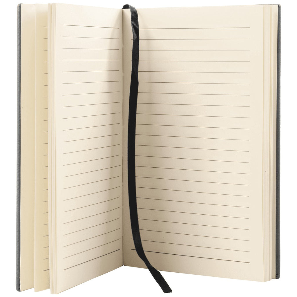 Personalized Black & Gold Journal with Black Satin Bookmark