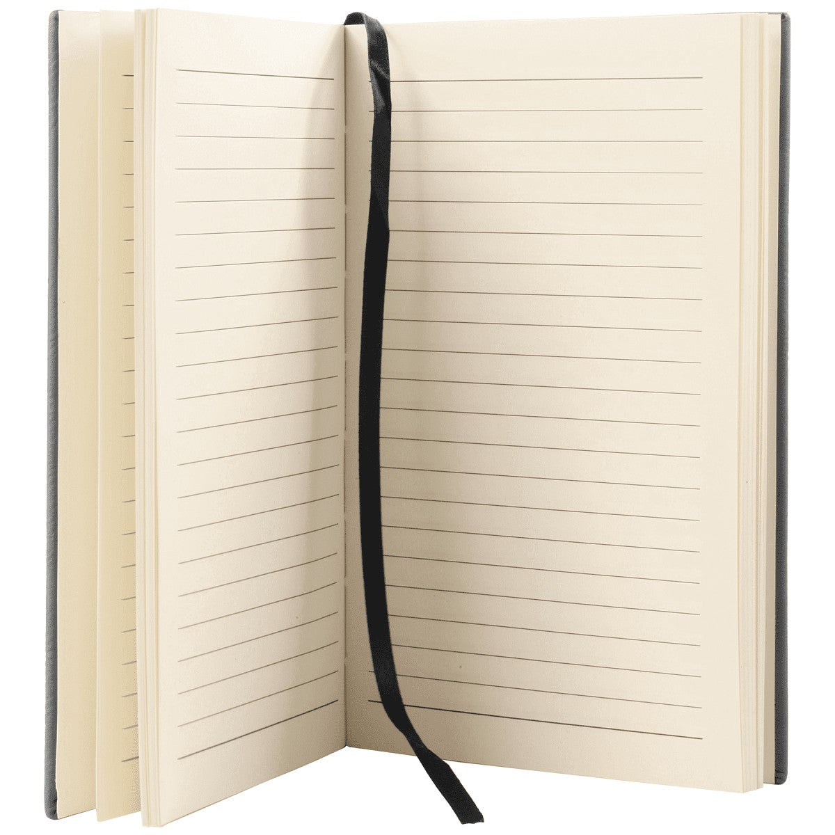 Personalized Black & Gold Journal with Black Satin Bookmark