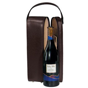 Single Wine Bottle Leather Carrier & Presentation Case