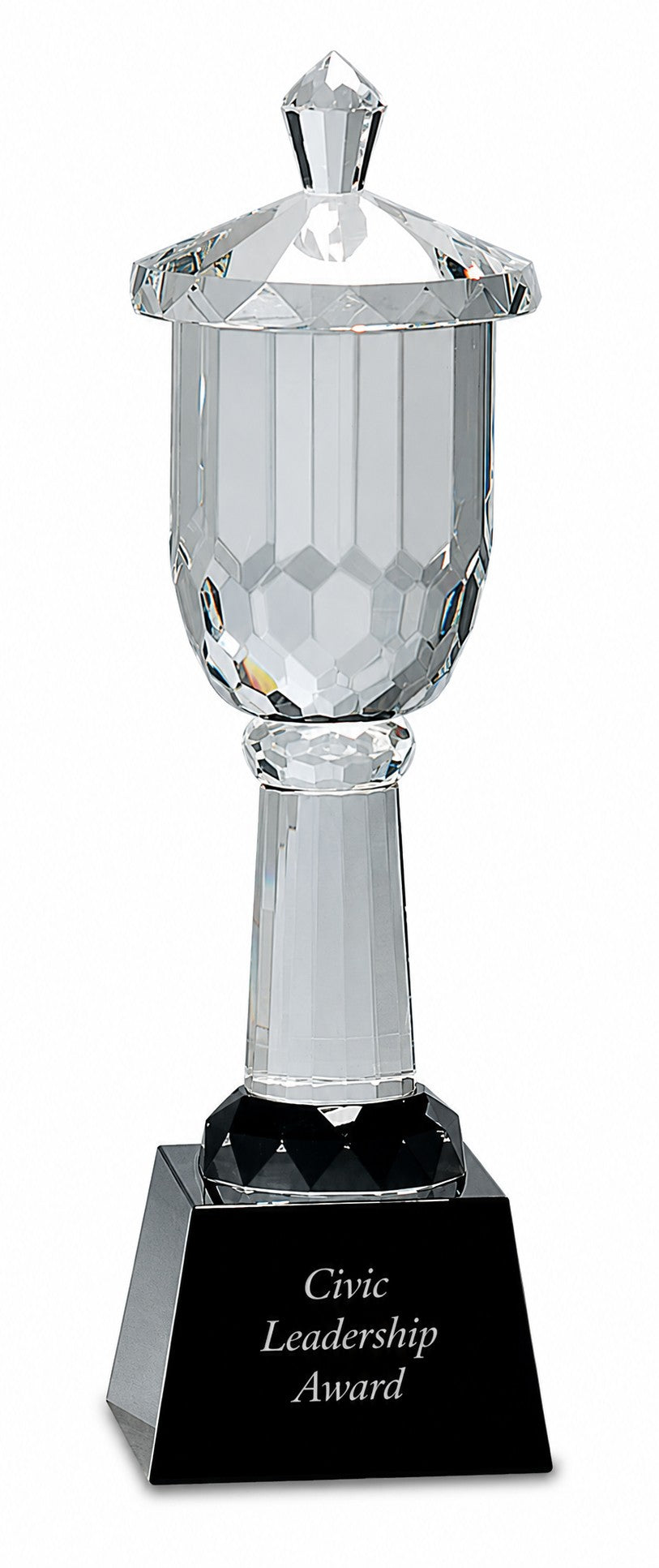 Personalized Crystal Cup With Black Pedestal
