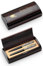 Graduates Cap & Scroll Personalized Two Piece Pen Set