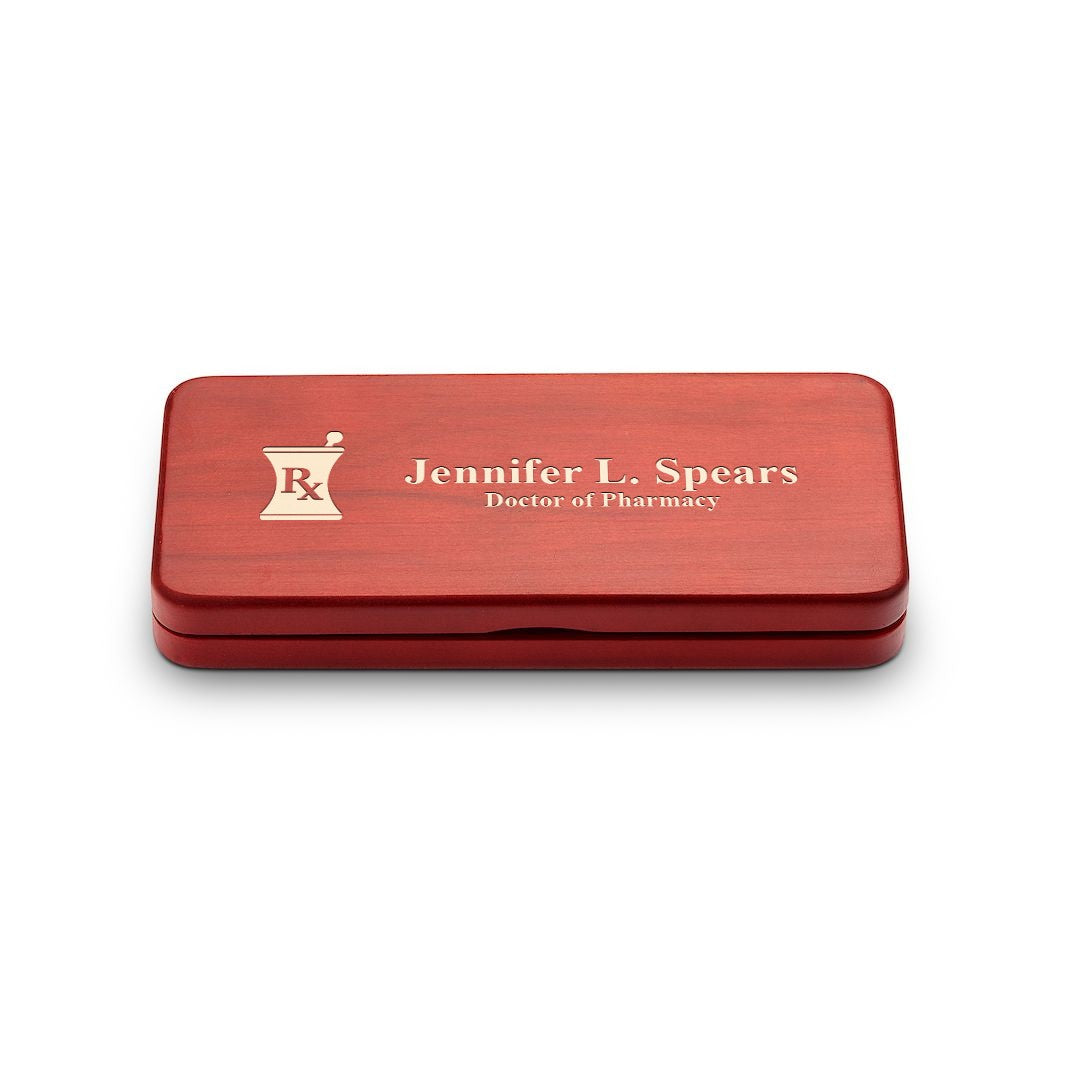 Elegance Collection Cherry Finish Personalized Pen & Pencil Set for Pharmacists