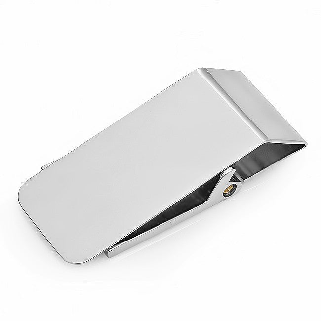 Polished Silver Engraved Hinged Money Clip - Executive Gift Shoppe