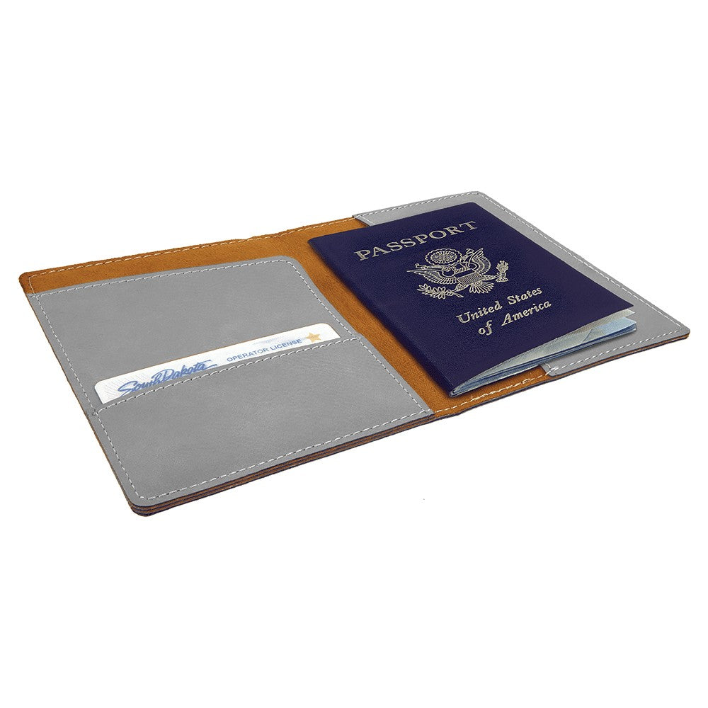 Personalized Gray Passport Holder