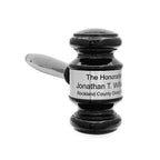 Personalized Black Wood Gavel With Silver Band