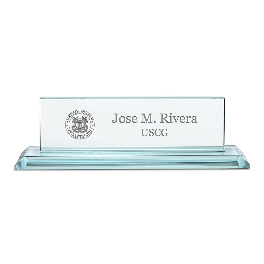 Coast Guard Theme Personalized Personalized Crystal Desktop Name Plate