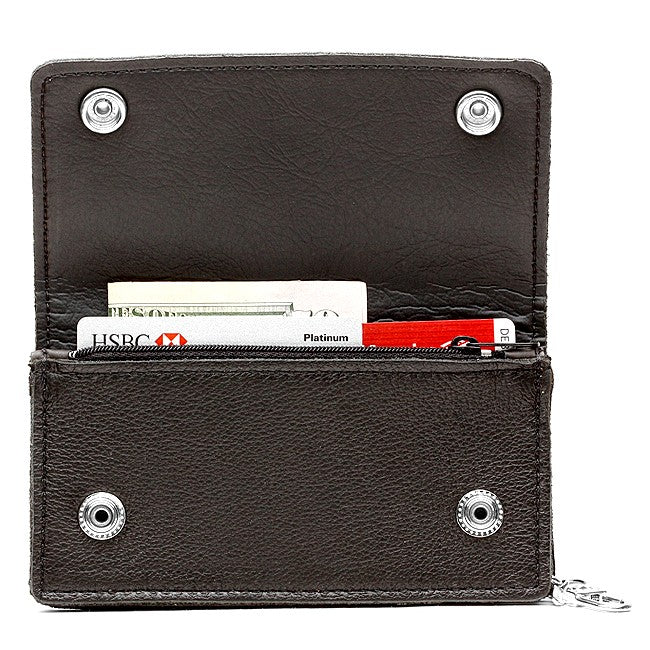 Leather Biker Wallet with Chain - Executive Gift Shoppe