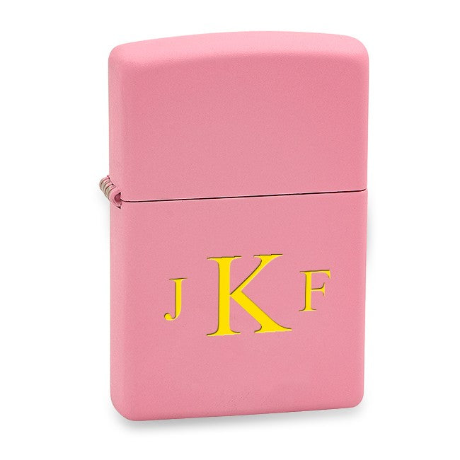 Roman Monogram Pink Matte Zippo Lighter