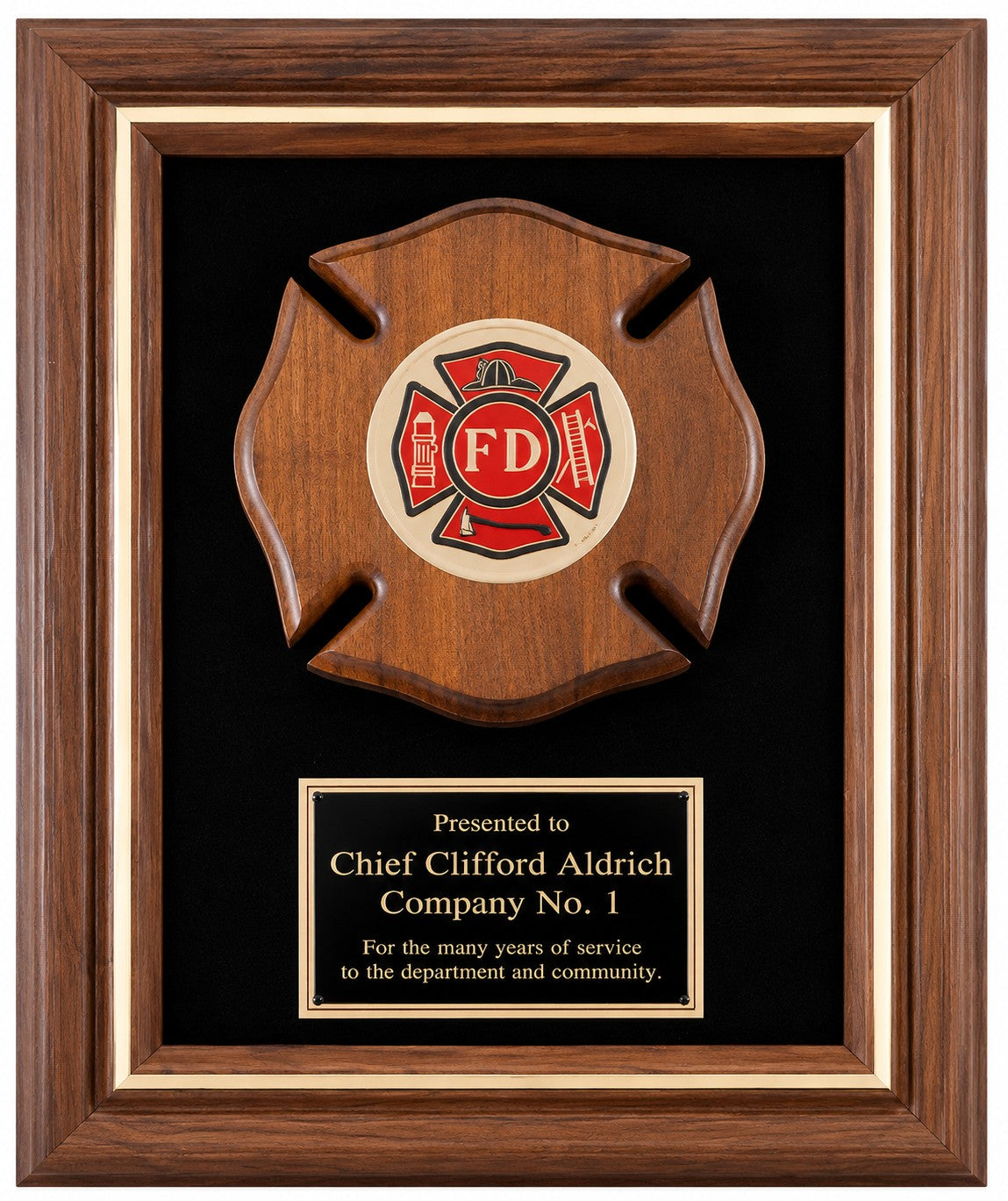 Personalized Maltese Cross Firefighter's Frame
