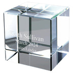Personalized Crystal Cube Paper Weight - 2" x 2"