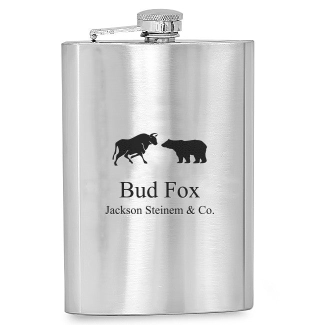 Personalized Wall Street Symbol Flask - Executive Gift Shoppe